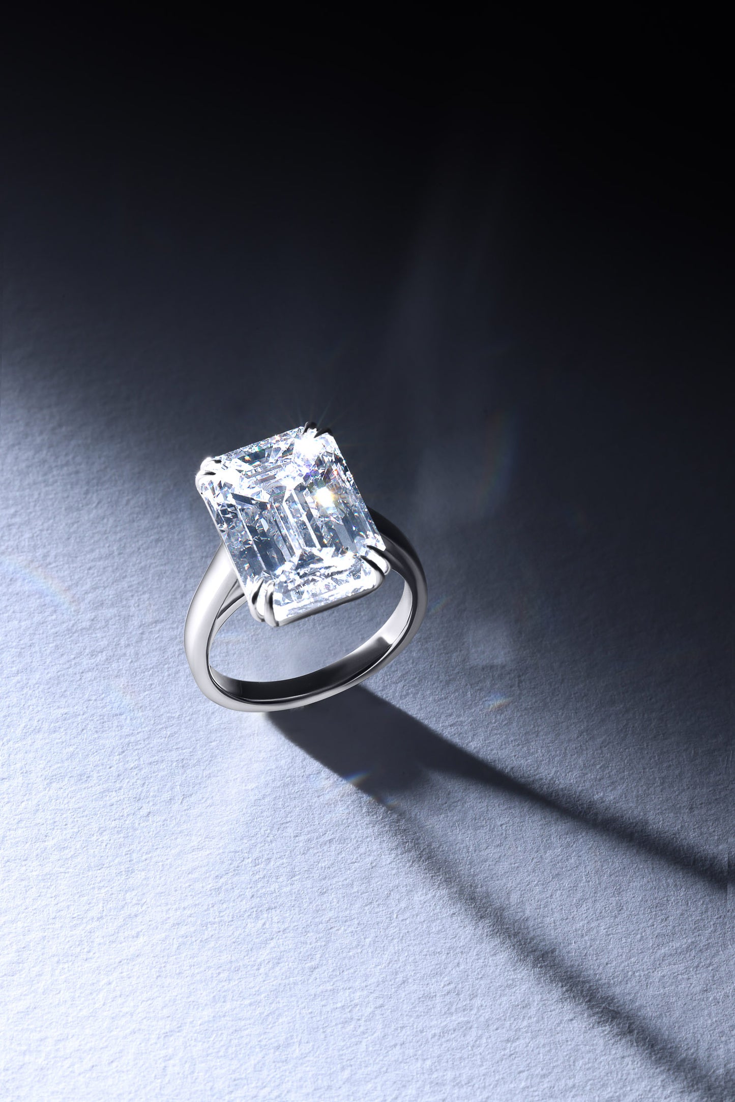 Diamond Emerald Cut Engagement Ring