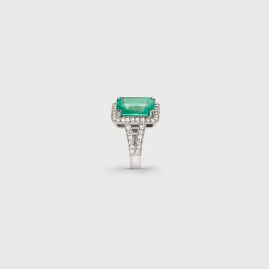 Columbian Emerald & Diamond Cocktail Ring