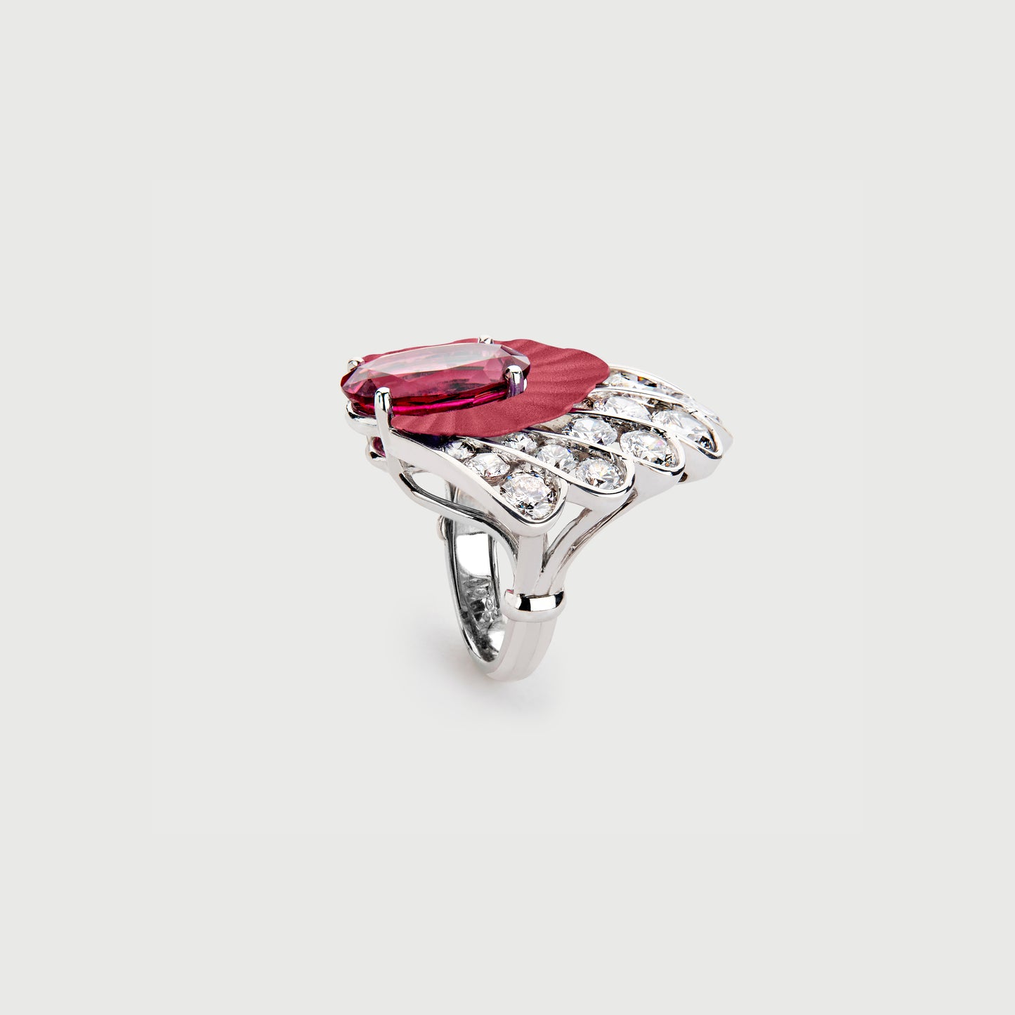 Rubellite & Diamond Ring