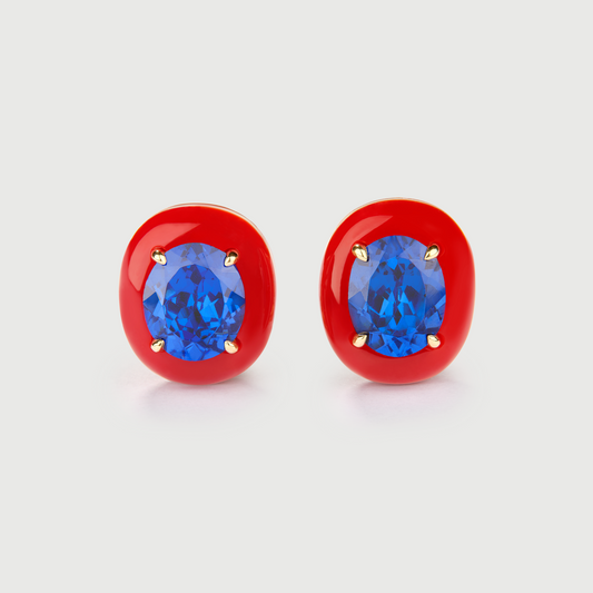Sapphire Earrings in Resin