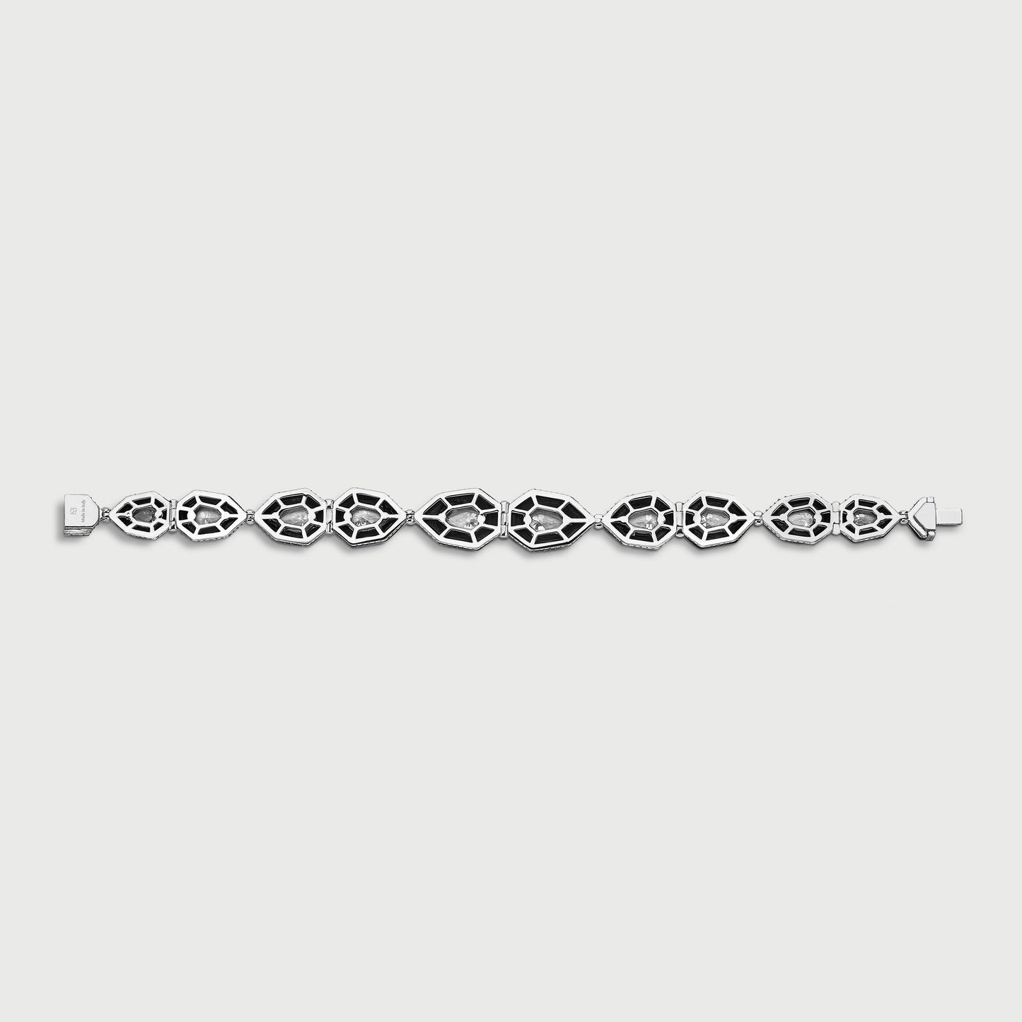 Carbon & White Diamonds Bracelet | Louiza Jewellery