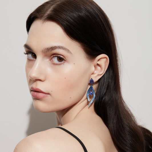Monumenta Tanzanite & Sapphire Earrings