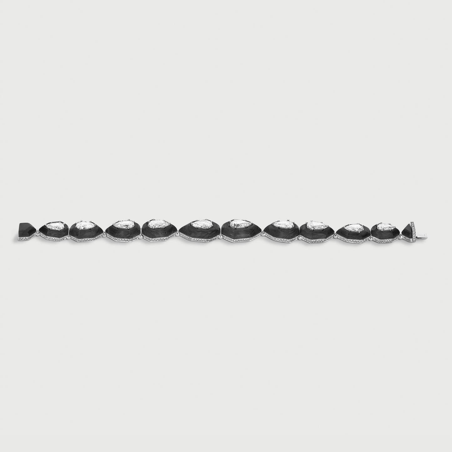 Carbon & White Diamonds Bracelet | Louiza Jewellery