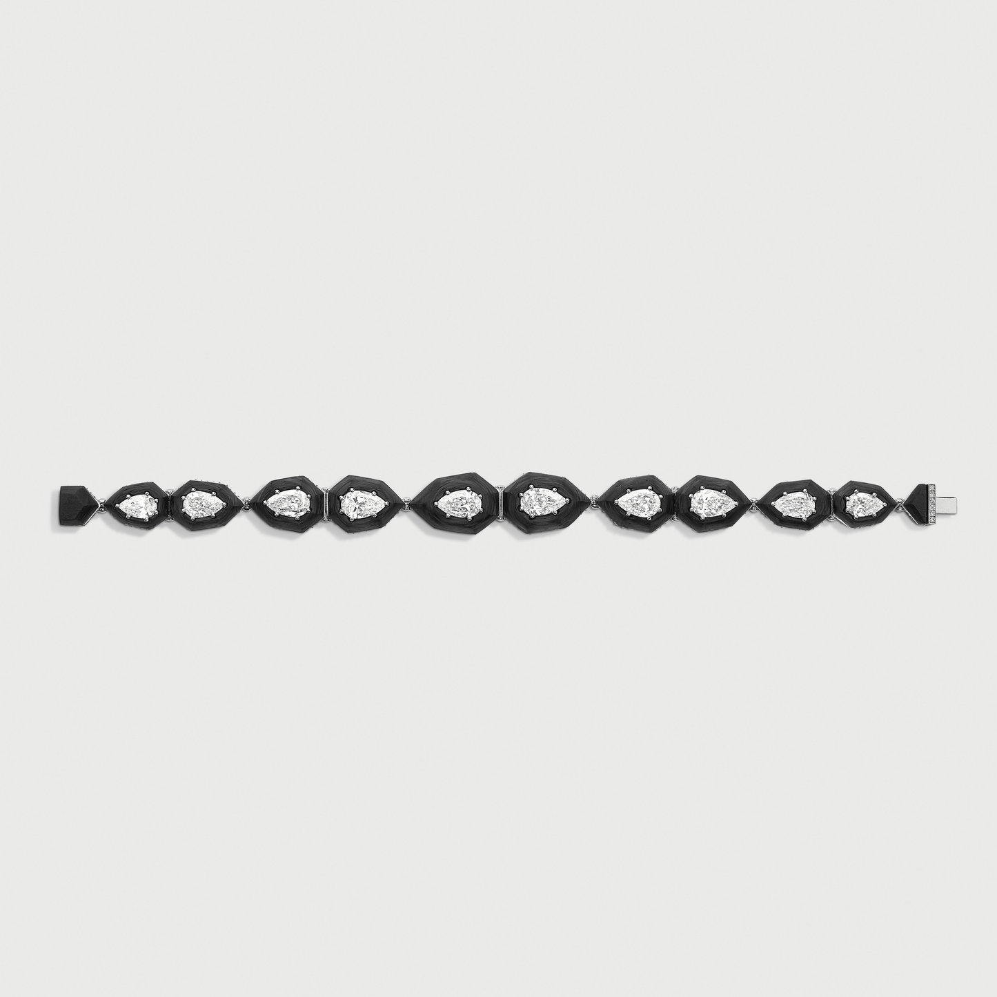 Carbon & White Diamonds Bracelet | Louiza Jewellery