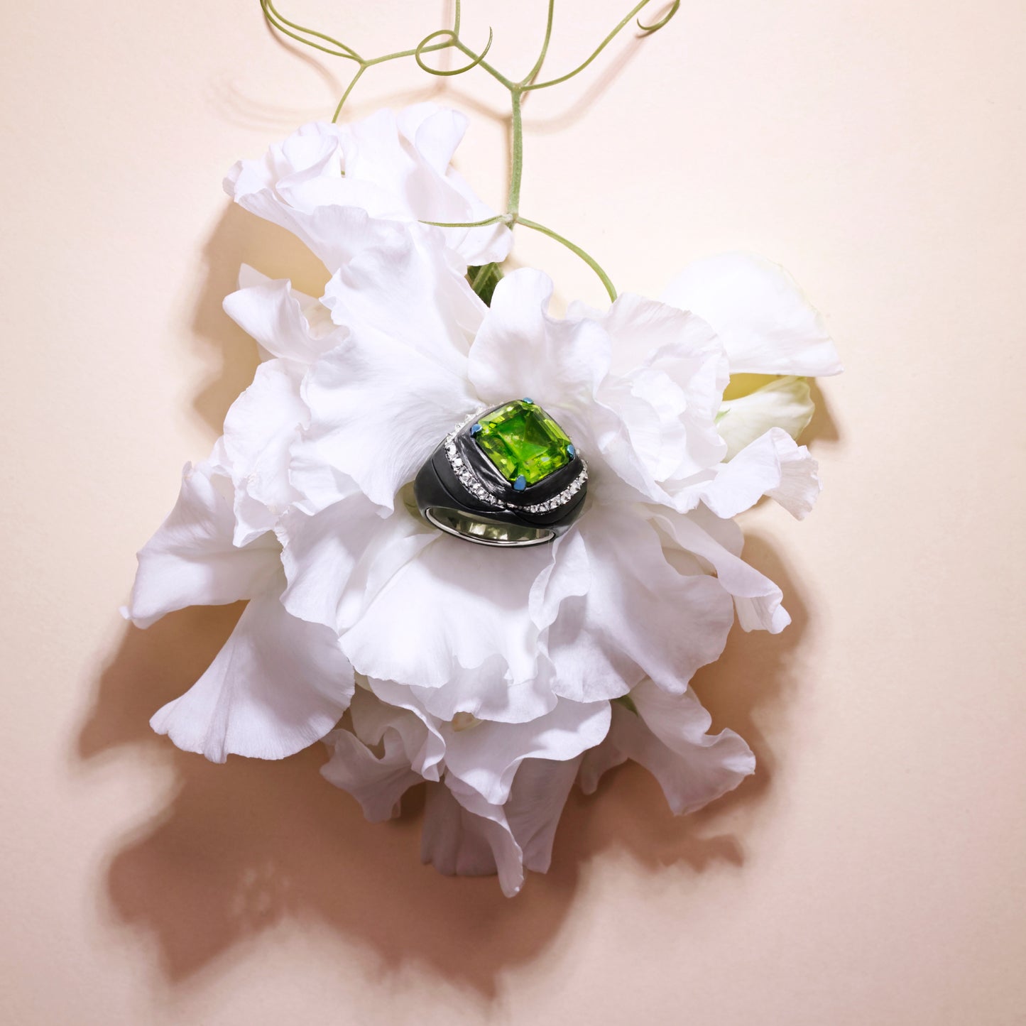 Peridot & Diamond Ring