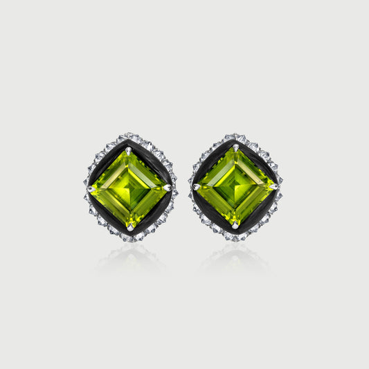 Peridot & Diamond Earrings