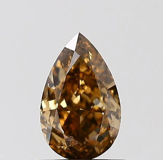 0.70ct Pear Natural Diamond (Colour Brown, Clarity VS2, Cut VG, IGI Certified)