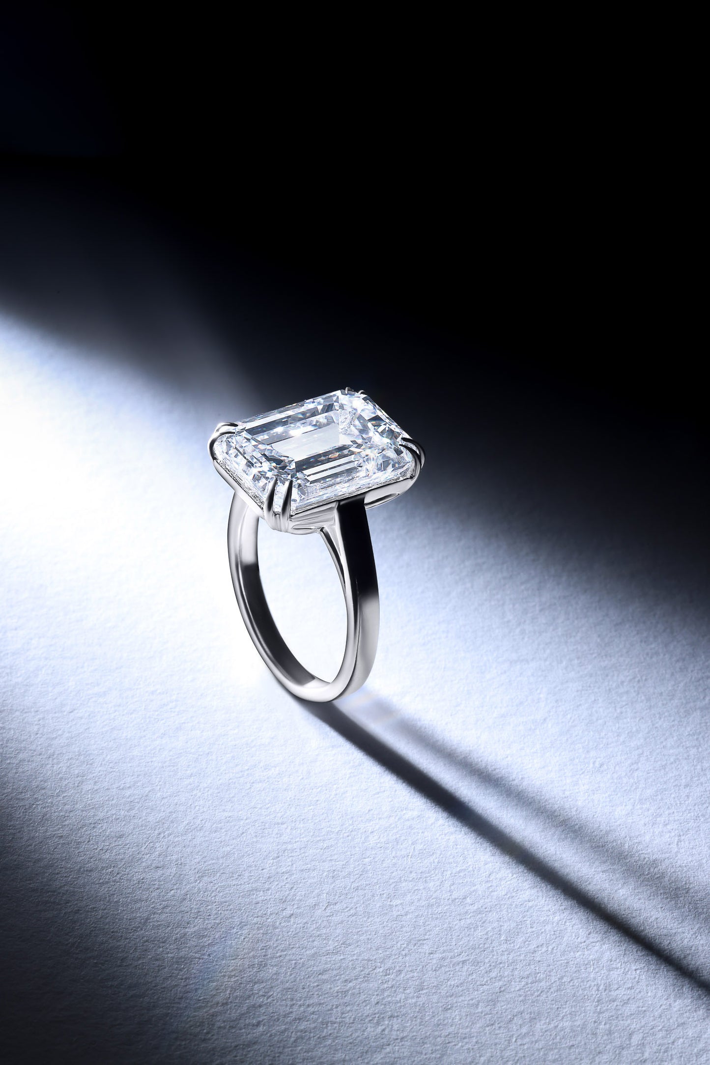 Diamond Emerald Cut Engagement Ring