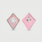 Diamond Earrings in Carved Pink Quartz