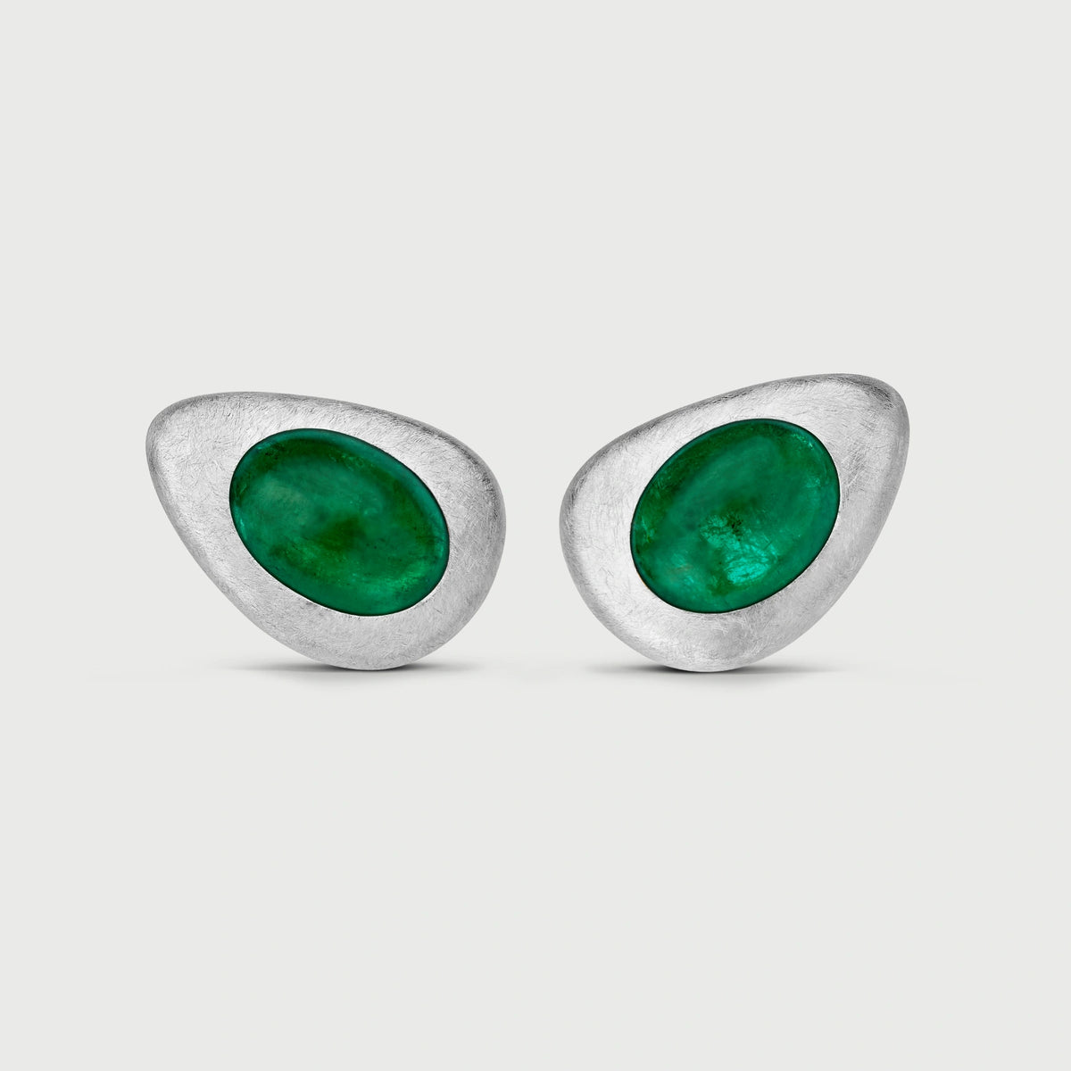 Emerald Cabochon Earrings