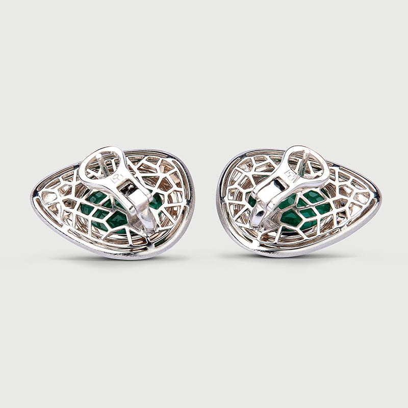 Emerald Cabochon Earrings