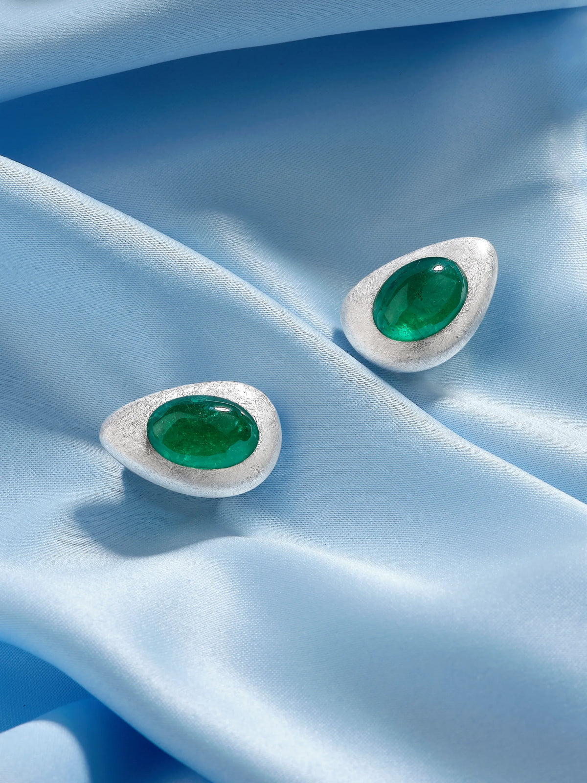 Emerald Cabochon Earrings