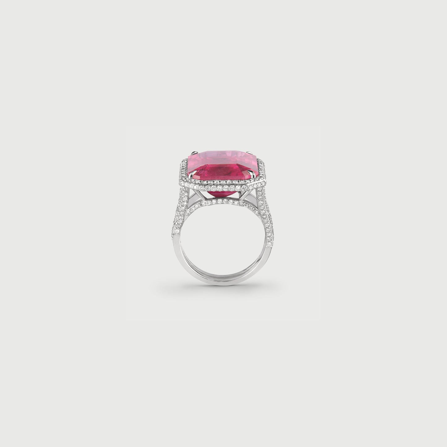 Rubellite and Diamond Cocktail Ring