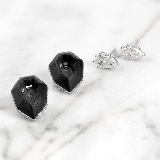 Carbon Fiber Earrings with Removable Jackets