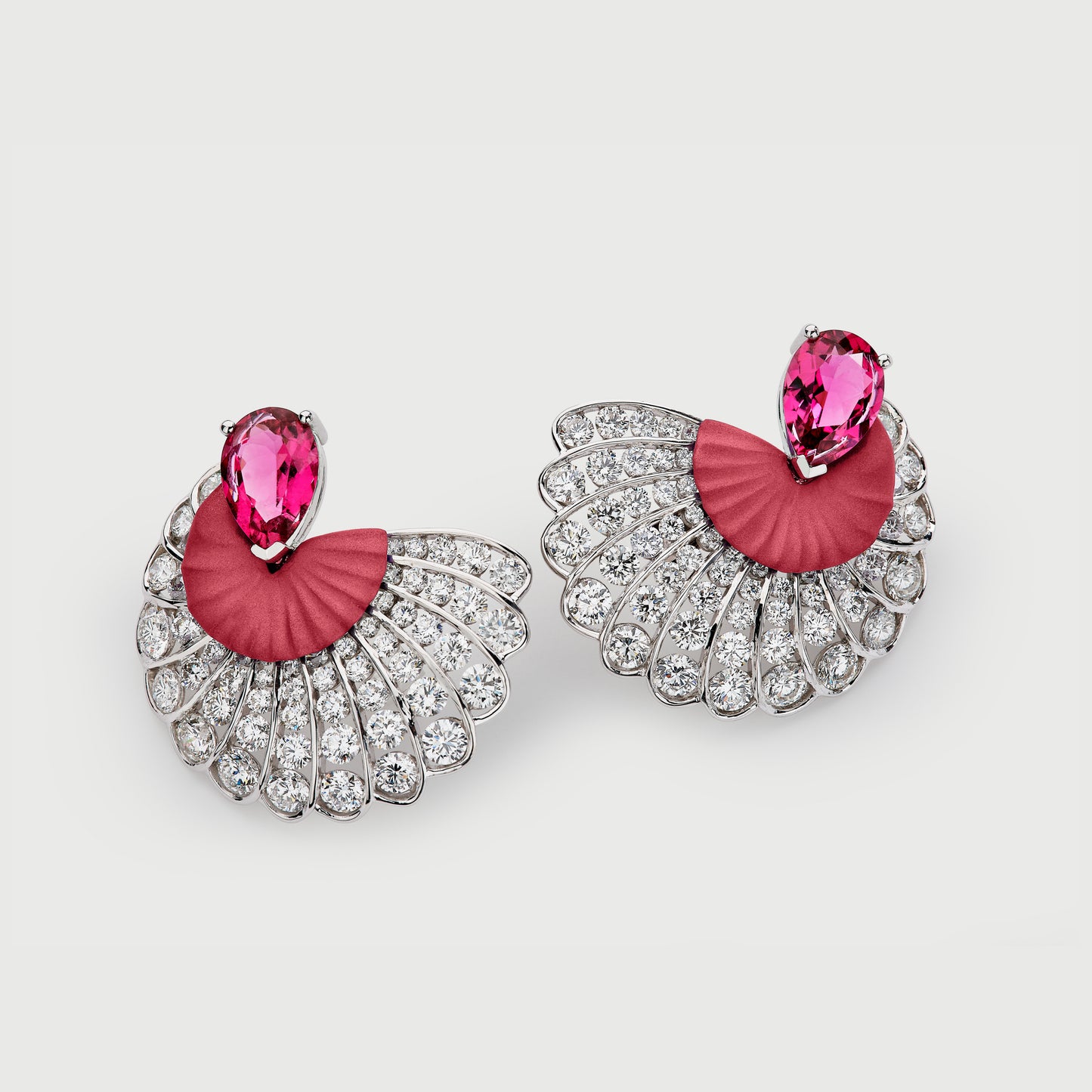 Rubellite & Diamond Earrings