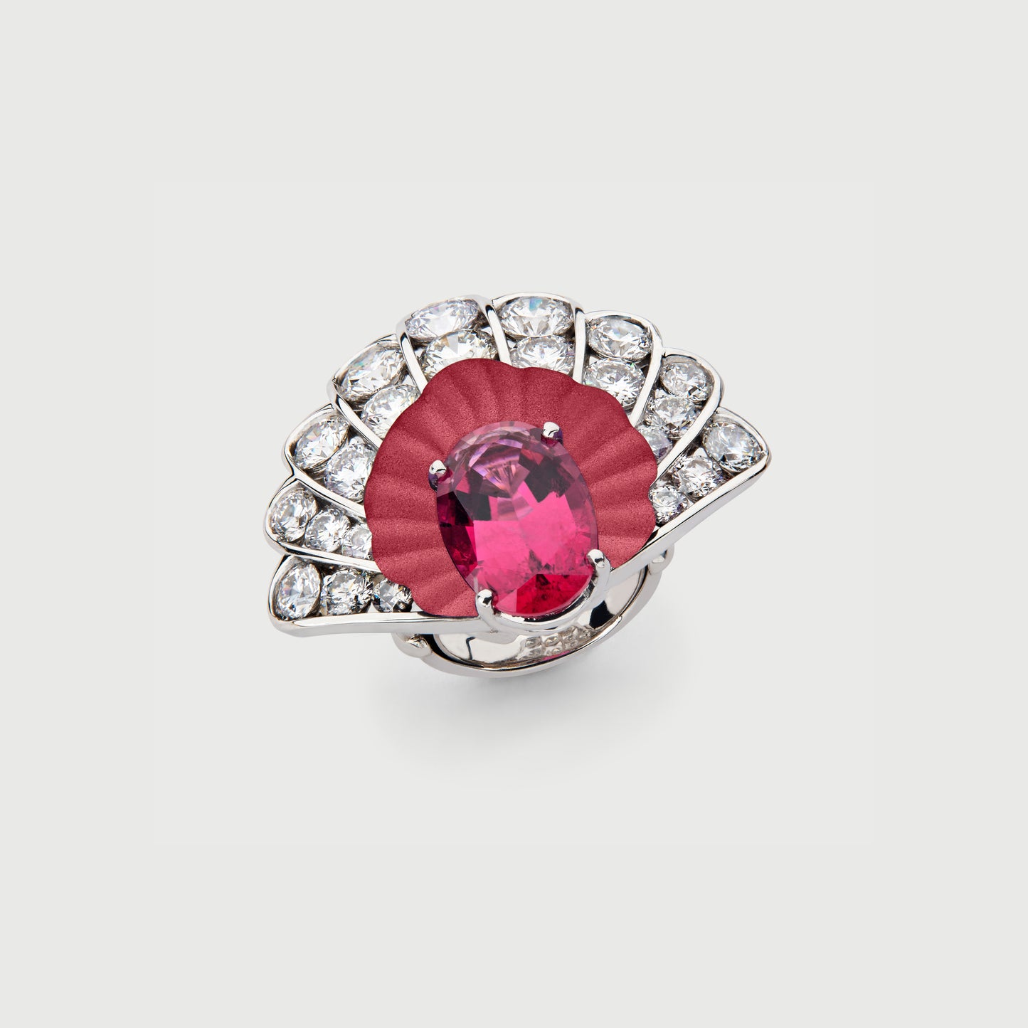 Rubellite & Diamond Ring