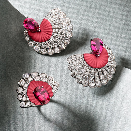 Rubellite & Diamond Ring