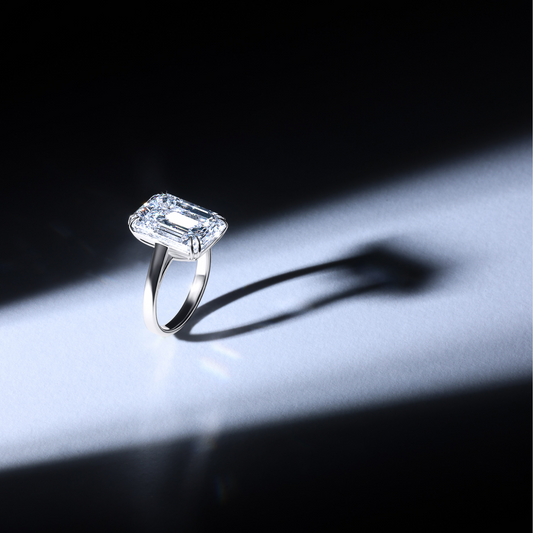 Diamond Emerald Cut Engagement Ring