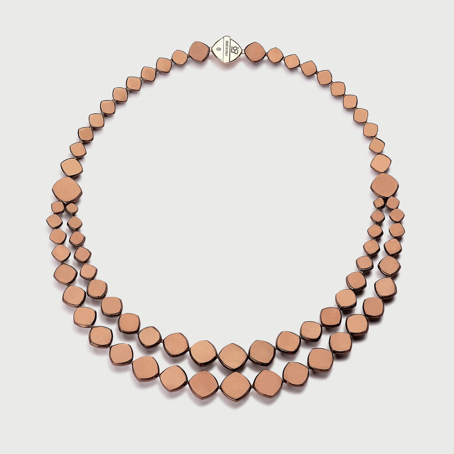 Necklace in Brown Titanium with Emeralds & Diamonds