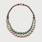 Necklace in Brown Titanium with Emeralds & Diamonds