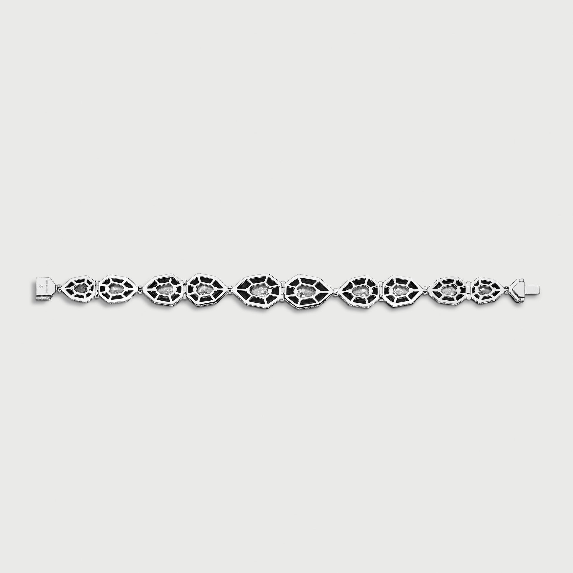 Carbon & White Diamonds Bracelet | Louiza Jewellery