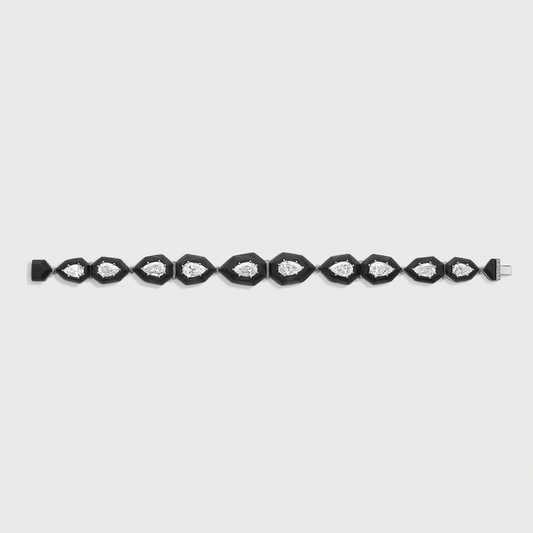 Carbon & White Diamonds Bracelet | Louiza Jewellery