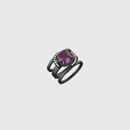 Rhodolite & Diamond Ring